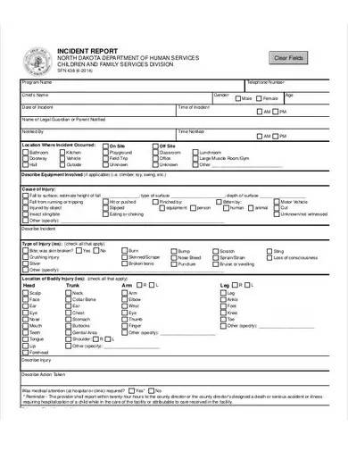 blank incident report template
