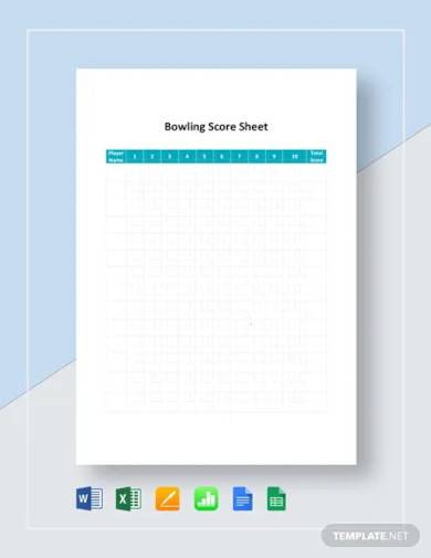 bowling score sheet template