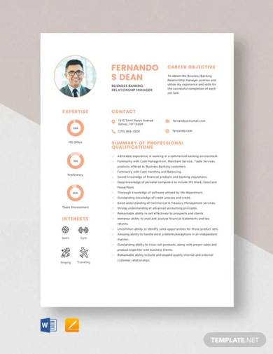 business banking relationship manager resume template