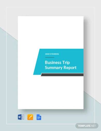 business trip summary report template