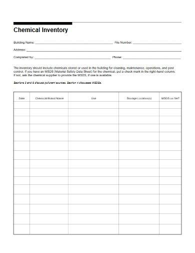 chemical inventory template