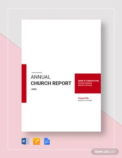 church report template