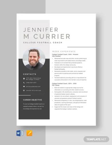 FREE 15+ Coach Resume Samples in MS Word | Pages | PDF