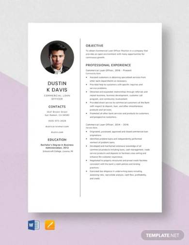 commercial loan officer resume template