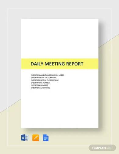 daily meeting report template