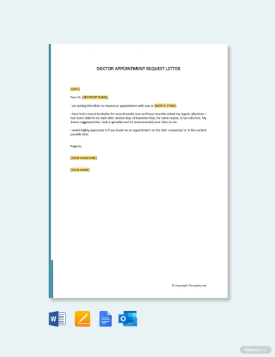 doctor appointment request letter template