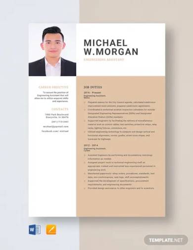 engineering assistant resume template