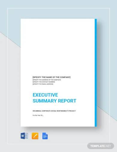 executive summary report template