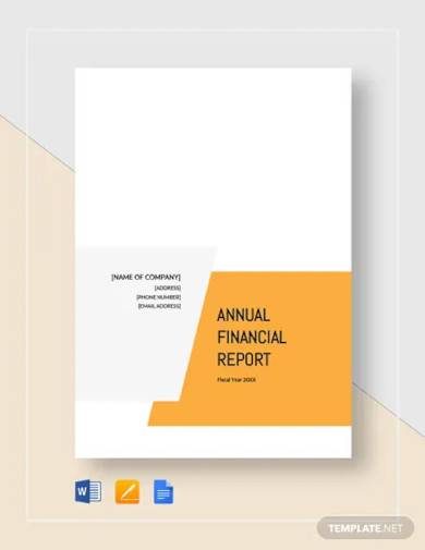 financial report sample for small business template