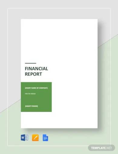 financial report template