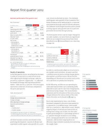 first quarterly financial report