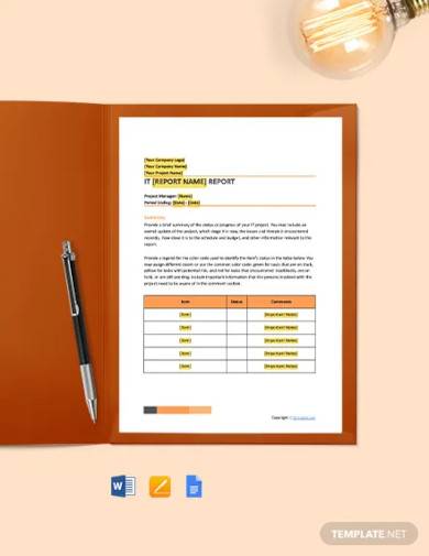 free blank it report template