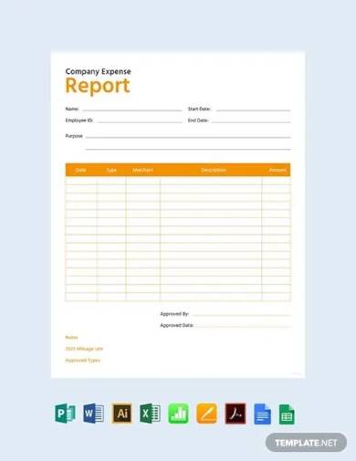 free company expense report template