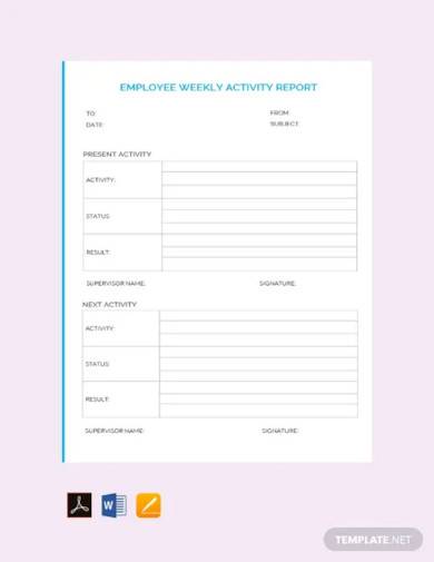 free employee weekly report template