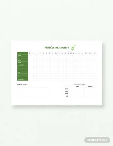 free golf scorecard template excel