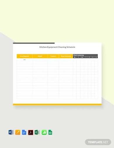 free kitchen cleaning schedule template