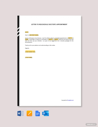 free letter to reschedule doctors appointment template
