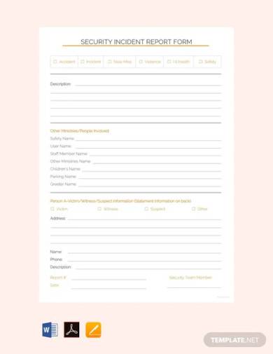 free security incident report template