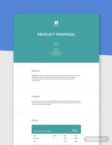 free simple product proposal template