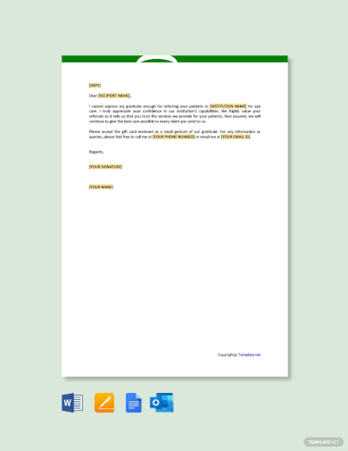free thank you letter to doctor for referral template