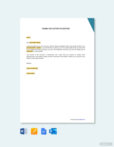 free thank you letter to doctor template