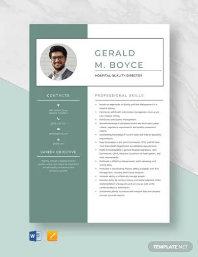 hospital quality director resume template