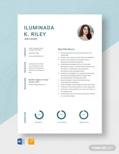 job coach resume template