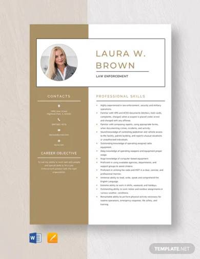 law enforcement resume template