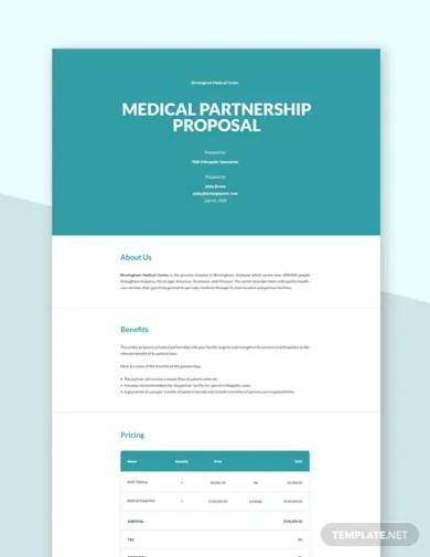 medical partnership proposal template
