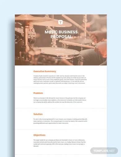 music business proposal template