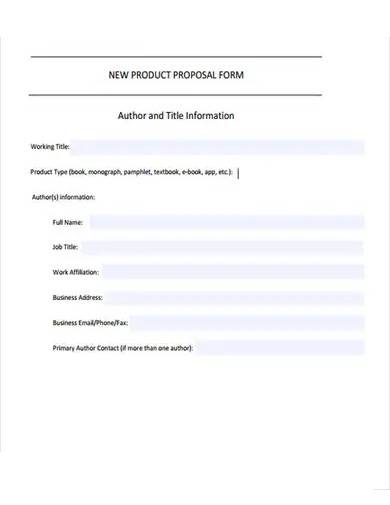 new product proposal form