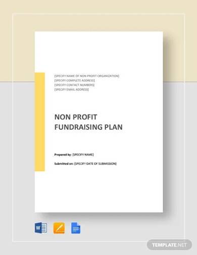 non profit fundraising plan template