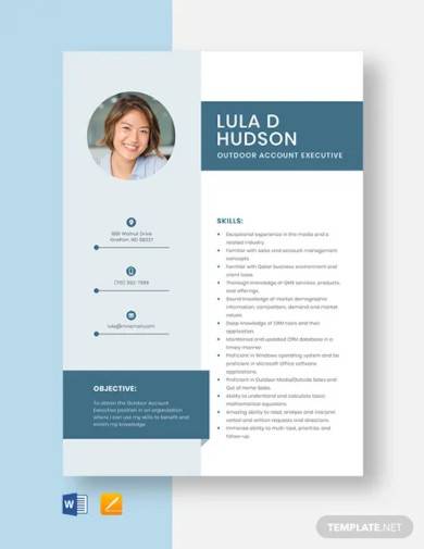 outdoor account executive resume template