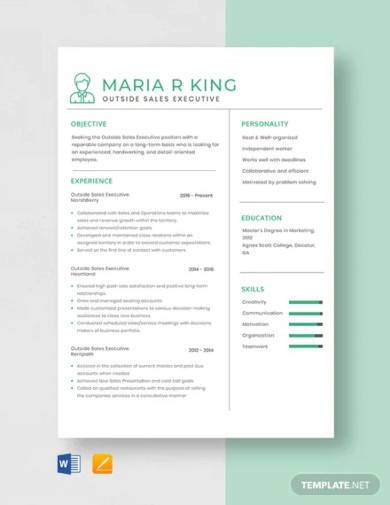 outside sales executive resume template