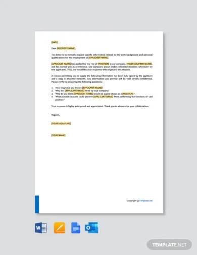 personal reference check letter template