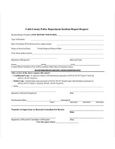 police incident report template