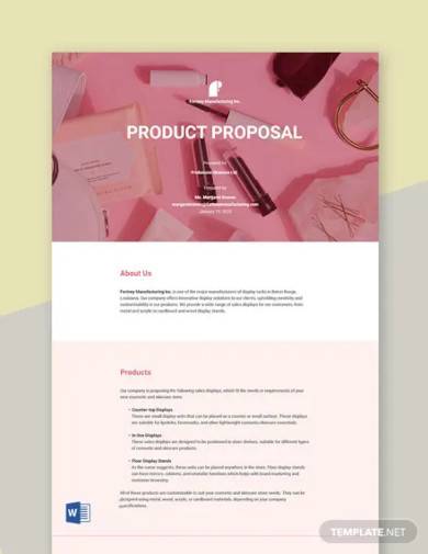 product proposal sample template