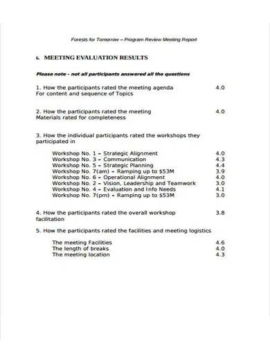 program review meeting report