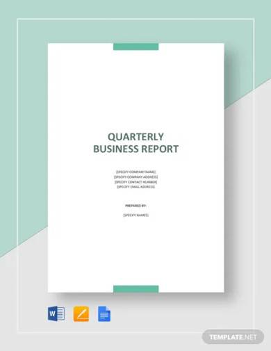quarterly business report template