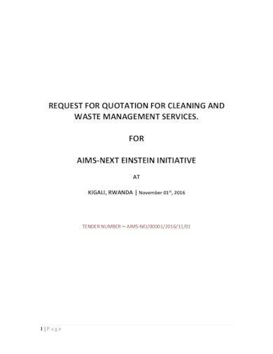 request quotation for cleaning service