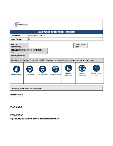 Standard Work Instructions Excel Template