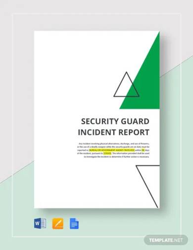 security guard incident report template