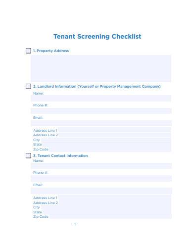 tenant screening checklist