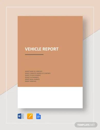 vehicle report template