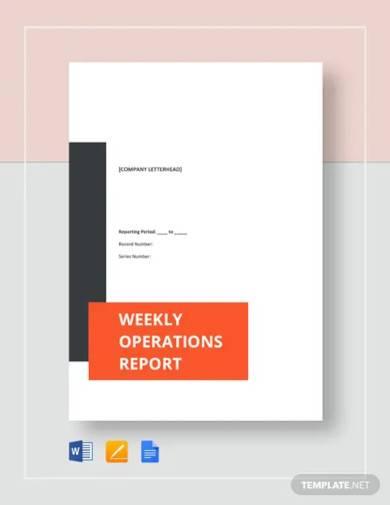 weekly operations report template