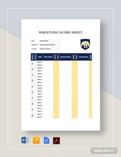 wrestling score sheet template