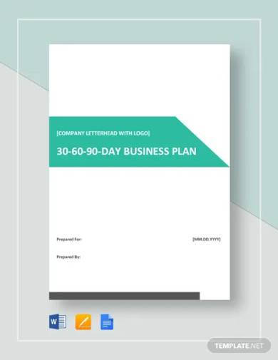 30 60 90 day business plan template