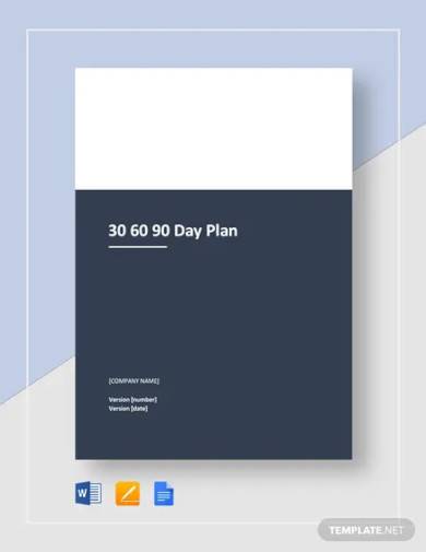 30 60 90 day plan template