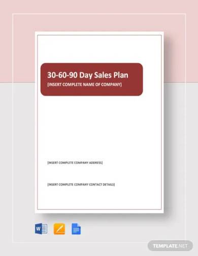 30 60 90 day sales plan template