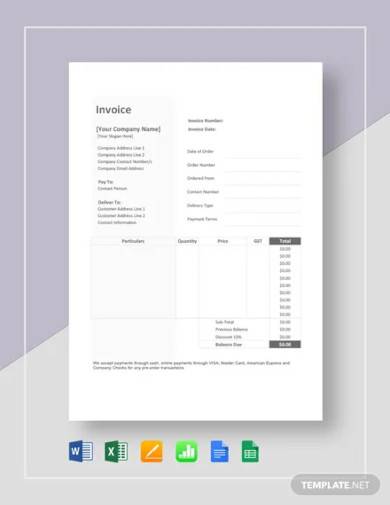 bakery invoice template